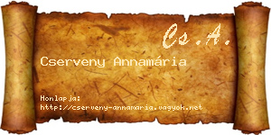 Cserveny Annamária névjegykártya