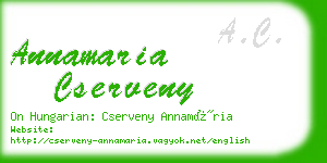 annamaria cserveny business card